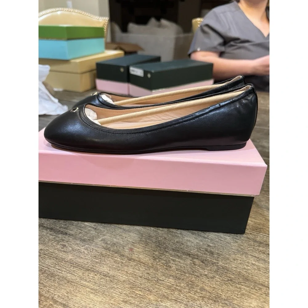 Kate Spade Kora Black Leather Ballet Flats Shoes Women Size 6.5‎